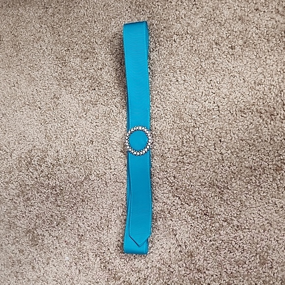 J Crew Blue Rhinestone Belt - Picture 1 of 8